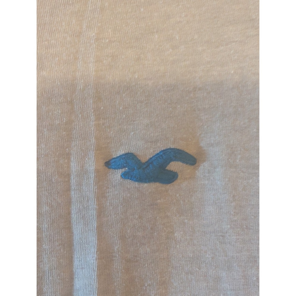HOLLISTER Men's Gray V-Neck T-Shirt Size L Seagull‎ Logo Casual Tee - Picture 3 of 4